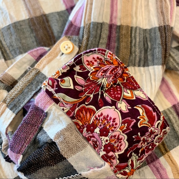 Anthropology Isabella Sinclair Plaid Lace Shirt - Picture 3 of 8